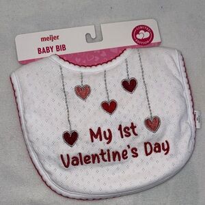 Meijer Limited Edition Valentine's Baby Bib - White and Red